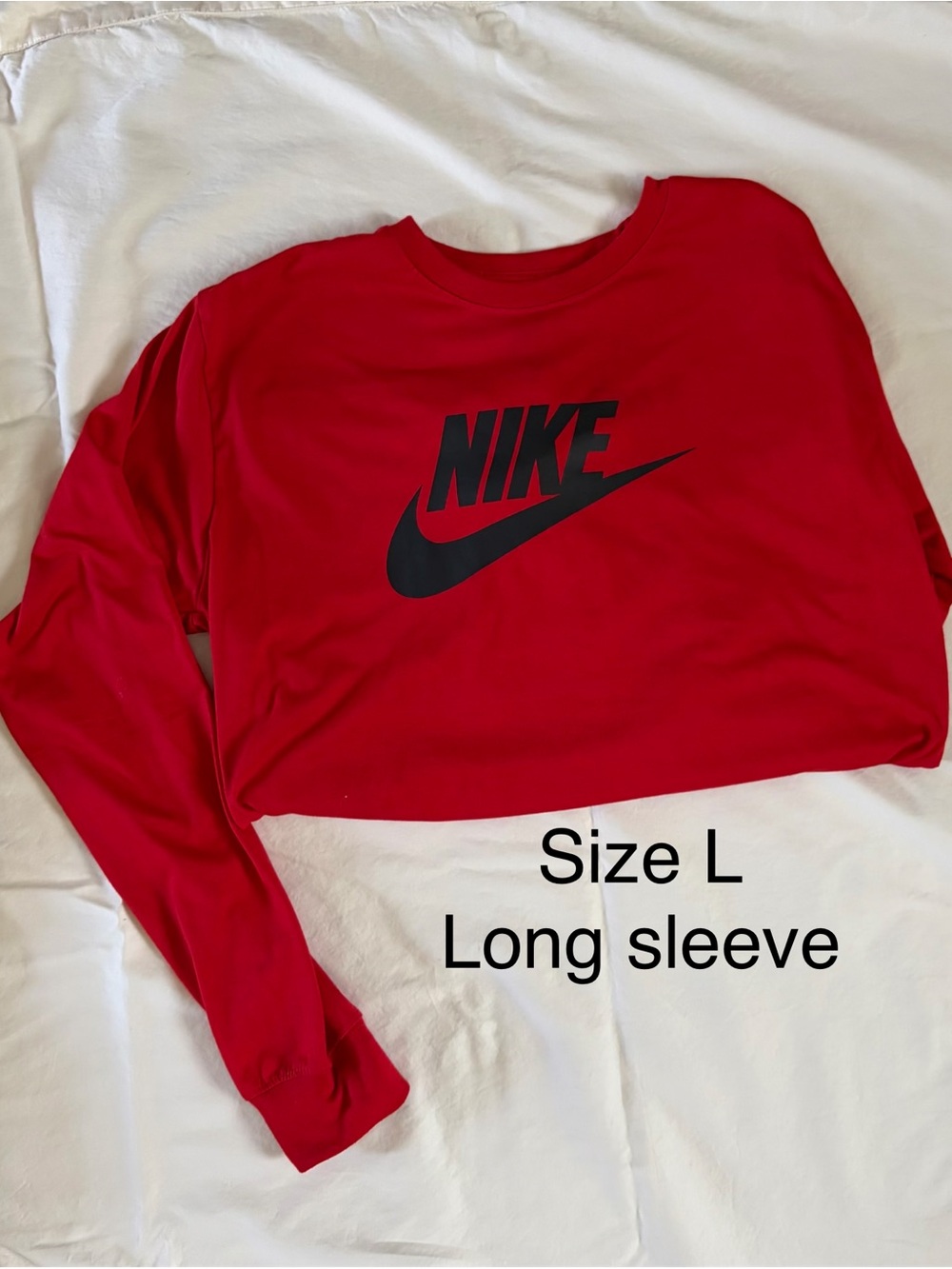 Nike Red Long Sleeve Logo Tee